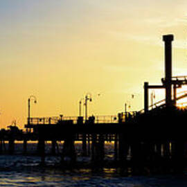 Santa Monica Pier Sunset Panorama Photo by Paul Velgos