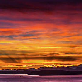 Sunset Puget Sound Seattle by Tommy Farnsworth