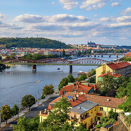 Prague Castle and Vltava river as seen from the Upper Castle by Miroslav Liska