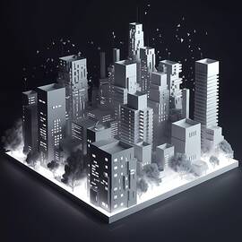 3D design of a cityscape at night No 1 by Andre Petrov