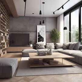 3D design of a modern interior living room No 2 by Andre Petrov