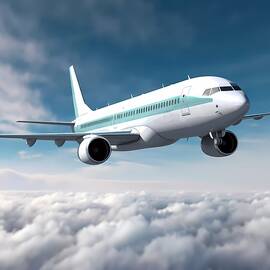 3D model of passenger jet airplane in flight No 1 by Andre Petrov