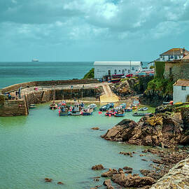 Boats in the harbour of traditional Coverack village in rural Co by Seeables Visual Arts