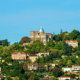 Fortified Penne d'Agenais overlooks rural Agenais countryside in by Seeables Visual Arts