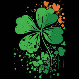 4 Leaf Clover St Patricks Day Paint Splatter by Flippin Sweet Gear