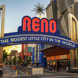 Reno the biggest little city in the world arch sign in downtown Reno, Nevada by Miroslav Liska