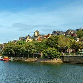 View over the River Sarthe to the buildings of old town Le Mans. by Seeables Visual Arts