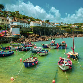 Boats in the harbour of traditional Coverack village in rural Co by Seeables Visual Arts