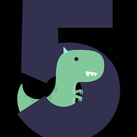 5 Fifth Birthday T-Rex Dinosaur by Flippin Sweet Gear