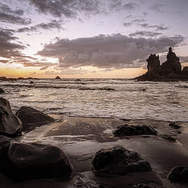 Volcanic Coast at Dusk by Joanne Eastope