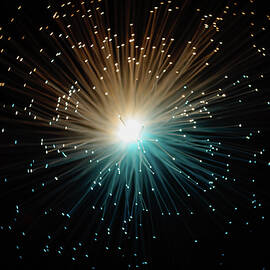 Coloured lights and motion blur abstract by Seeables Visual Arts