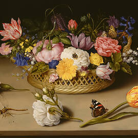 Flower Still Life by Ambrosius Bosschaert  by Mango Art