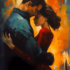 A couple in a romantic embrace No 2 by Andre Petrov