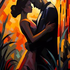 A couple in a romantic embrace No 3 by Andre Petrov