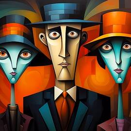 A cubist interpretation of a family portrait No 2 by Andre Petrov