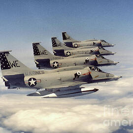 A Group of A-4M Skyhawks from VMA-214 Attack Squadron by Antonios Valamontes