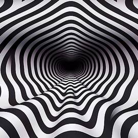 A hypnotic optical art design showcasing geometric illusion with lines and shapes by Andre Petrov