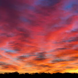 A Majestic Landscape Silhouette in Fiery Reddish Hues by Travel Essayist