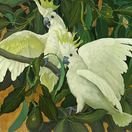 A pair of cockatoos by Jessie Arms Botke by Jessie Arms Botke