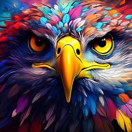 A psychedelic representation of a majestic eagle No 2 by Andre Petrov