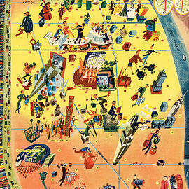 A sight-seers' map of Manhattan - Pictorial maps, New York City by Moira Risen Prints