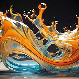 A surreal depiction of fluid motion, transforming everyday objects into liquid forms No 2 by Andre Petrov