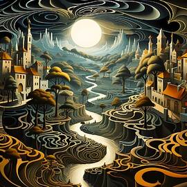 A swirling optical illusion of a landscape No 2 by Andre Petrov