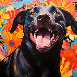 A vibrant Pop Art depiction of a playful dog No 4 by Andre Petrov