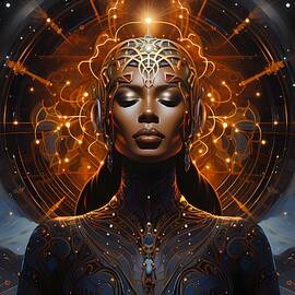 A vintage sci-fi style portrayal of cosmic harmony No 3 by Andre Petrov