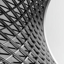 Abstract architecture facade in geometric shape monochrome by Jelena Jovanovic