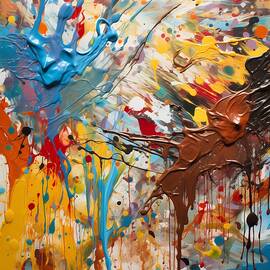 Abstract expressionist pattern with splashes and drips of paint No 2 by Andre Petrov