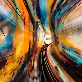 Abstract image inspired by the rhythm and movement of a train through a tunnel No 1 by Andre Petrov