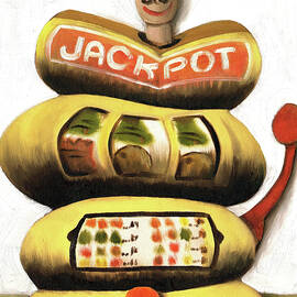 Abstract Jackpot Slot Machine art print by Tommervik