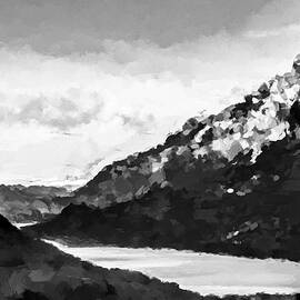 Abstract landscape in black and white by Gradify Creations