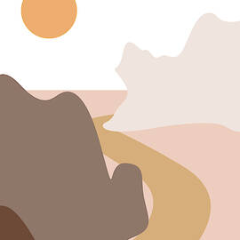 Abstract Mountains 04 - Modern, Minimal, Contemporary Abstract - Terracotta Brown - Landscape by Studio Grafiikka