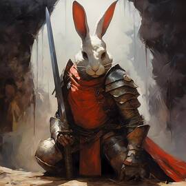 Abstract representation of a giant rabbit in armor by Andre Petrov