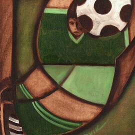 Abstract Soccer Goalie Wall Art Print by Tommervik