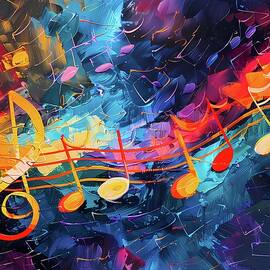 Abstract_music_notes_vibrant_colors_dynamic_and_musical_feel_No 2 by Andre Petrov