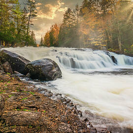 Adirondacks Autumn at Buttermilk Falls 5 by Ron Long Ltd Photography