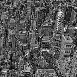 Aerial Bryant Park NYC BW by Susan Candelario