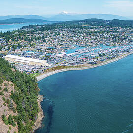 Aerial view of Anacortes on Fidalgo Island in Washington State by Steven Heap