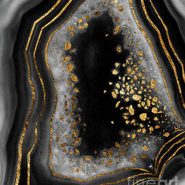 Agate Copper Gold Glam Night #1 #gem #decor #art by Anitas and Bellas Art