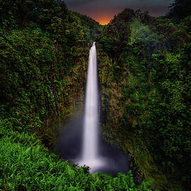 Akaka Falls Sunset - Big Island, Hawaii by Abbie Matthews