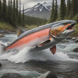 Alaska Salmon Run 001 by Flees Photos