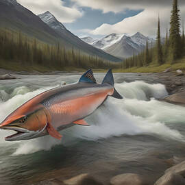 Alaska Salmon Run 002 by Flees Photos