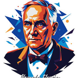 Alexander Fleming 3 WPAP Pop Art by Vector Artnesia