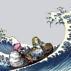 Alice and the great wave off Kanagawa by Madame Memento