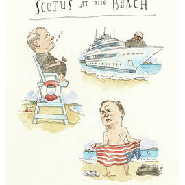 Alito, Roberts, and Thomas See the Sea by Barry Blitt