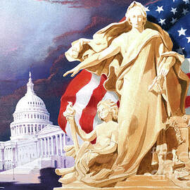 America - Apotheosis of Democracy - Peace Protecting Genius by Tom Lydon