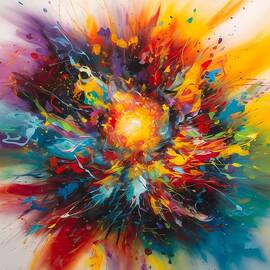 An abstract depiction of joy characterized by vibrant colors by Andre Petrov